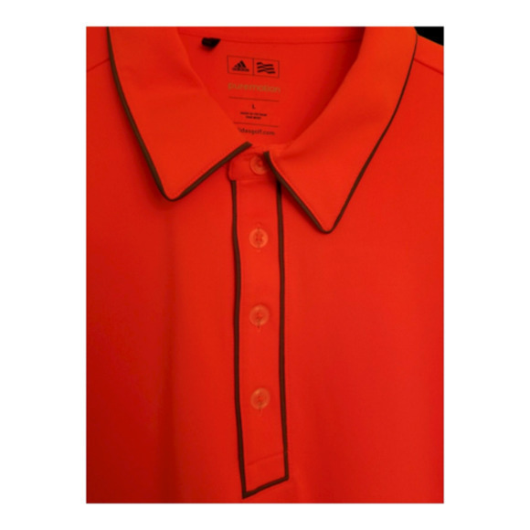 Adidas‎ Golf Men's Pure Motion Short Sleeve Golf Polo Large Orange - Picture 3 of 3
